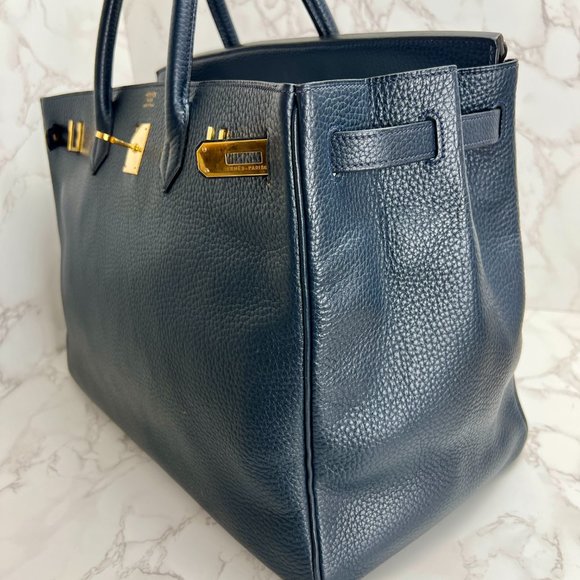 ❌❌❌ SOLD! ❌❌❌ Hermès Birkin 40 in Bleu Marine Buffalo Skipper Leather w/ GHW - Picture 7 of 16